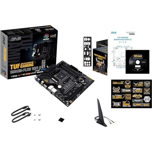 아수스 ASUS TUF Gaming B550-PLUS WiFi II AMD AM4 (3rd Gen Ryzen™) ATX Motherboard (PCIe 4.0, 6, 2.5Gb LAN, BIOS Flashback, USB 3.2 2, Addressable 2 RGB Header and Aura Sync)