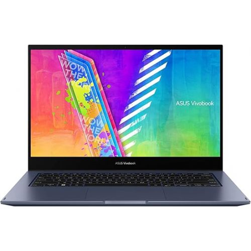 아수스 ASUS VivoBook Go 14 Flip Thin and Light 2-in-1 Laptop, 14” FHD Touch, Intel Pentium Silver N6000 CPU, UHD Graphics, 4GB RAM, 128GB eMMC, Fingerprint, Windows 11 Home S Mode, Quiet Blue, J1400KA-ES21T