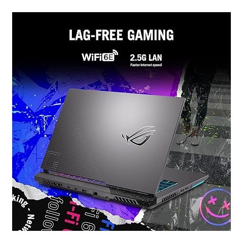 아수스 ASUS ROG Strix G15 (2022) Gaming Laptop, 15” 16:10 FHD 144Hz, GeForce RTX 3050, AMD Ryzen™ 7 6800H/HS, 16GB DDR5, 512GB PCIe SSD, Wi-Fi 6E, Windows 11, G513RC-ES73, Eclipse Gray