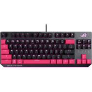 ASUS ROG Strix Scope TKL Electro Punk Mechanical Gaming Keyboard, Cherry MX Red Switches, 2X Wider Ctrl Key for Greater FPS Precision, Gaming Keyboard for PC, Aura Sync RGB Lighting, Quick-Toggle,Pink