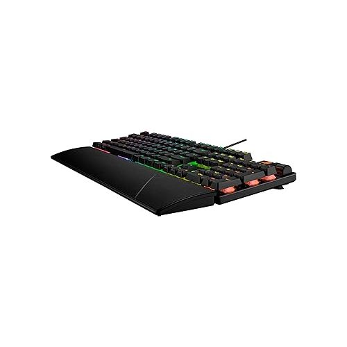 아수스 ASUS ROG Strix Scope II Gaming Keyboard, pre-lubed ROG NX Snow Linear Mechanical switches, Sound-dampening Foam, PBT doubleshot keycaps, Streaming hotkeys, Multi-Function Controls, Wrist Rest