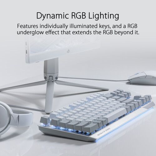 아수스 ASUS ROG Strix Scope NX TKL 80% Gaming Keyboard (Moonlight White, Brown Switches)