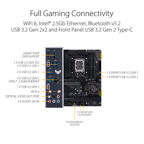 아수스 ASUS TUF GAMING Z-790 PLUS WIFI D4 LGA 1700 ATX Motherboard