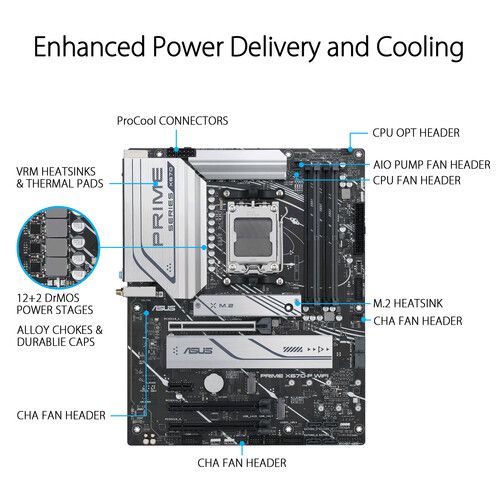 아수스 ASUS PRIME X670-P WIFI ATX Motherboard