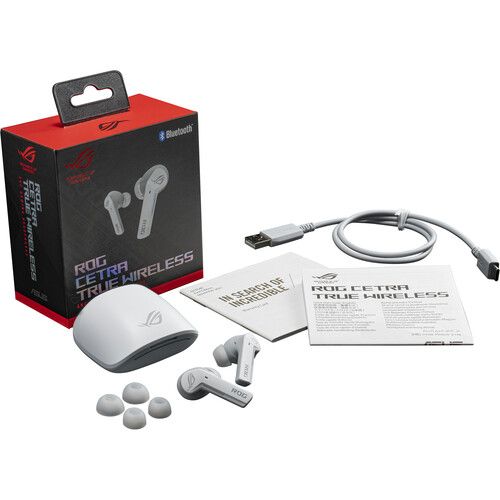 아수스 ASUS Republic of Gamers Cetra True Wireless Gaming In-Ear Headphones (Moonlight White)