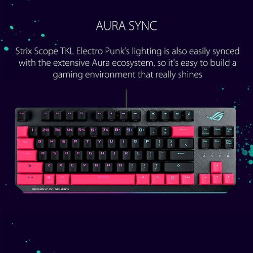 아수스 ASUS Republic of Gamers Strix Scope TKL Electro Punk Mechanical Gaming Keyboard