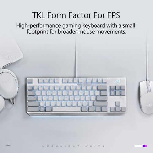아수스 ASUS ROG Strix Scope NX TKL 80% Gaming Keyboard (Moonlight White, Red Switches)
