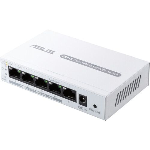 아수스 ASUS ExpertWiFi EBP15 5-Port Gigabit PoE+ Compliant Managed Switch