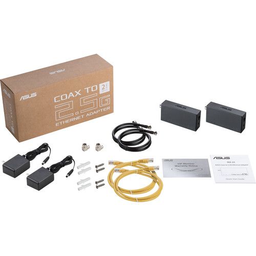 아수스 ASUS MA-25 MoCA 2.5 Coax to Ethernet Adapter (2-Pack)