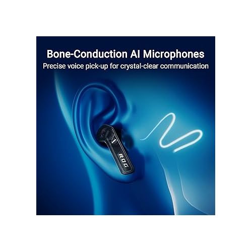 아수스 ASUS ROG Cetra True Wireless Gaming Headphones (2.4 GHz & Bluetooth 5.3, ROG SpeedNova, 24-bit 96 kHz Audio, Bone-Conduction AI Microphones, Adaptive ANC, 46-Hour Battery Life)- Moonlight White