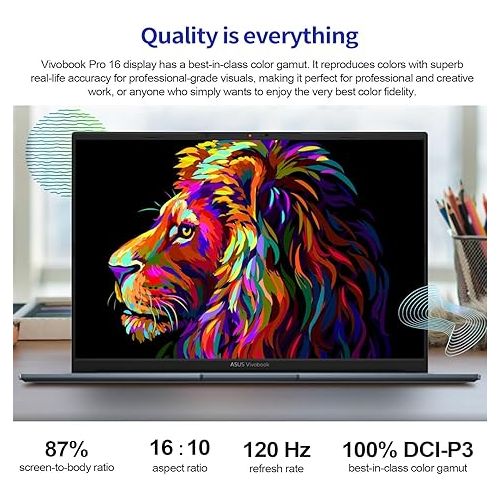 아수스 ASUS Vivobook Pro 16 Intel i9 RTX 4060 120Hz Premium Laptop, 16