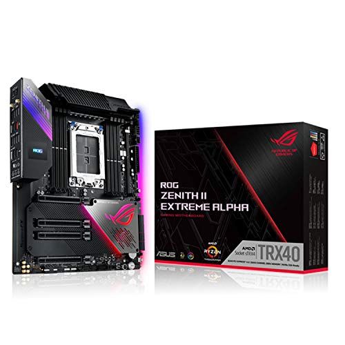 아수스 ASUS ROG Zenith II Extreme Alpha TRX40 Gaming AMD 3rd Gen Ryzen Threadripper sTRX4 EATX Motherboard with 16 Infineon Power Stages, PCIe 4.0, Wi-Fi 6 (802.11ax), USB 3.2 Gen 2x2 and