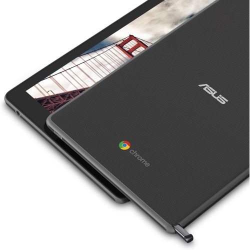 아수스 Asus Chromebook Tablet CT100, 9.7 Qxga Touchscreen, OP1 Hexa-core Processor, 4GB RAM, 32GB eMMC Storage, Rugged Military-Spec 810G, Dark Grey, K-12, Chrome OS, Includes Stylus, CT1