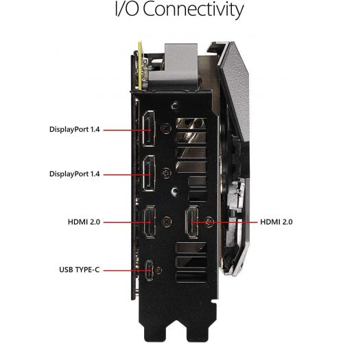 아수스 ASUS GeForce RTX 2080 O8G ROG STRIX OC Edition GDDR6 HDMI DP 1.4 Type-C graphics card (ROG-STRIX-RTX2080-O8G-GAMING)