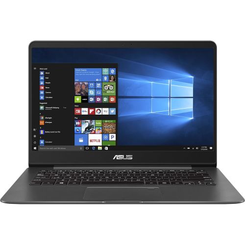 아수스 ASUS ZenBook 14 Thin and Light Laptop - 14” Full HD WideView, 8th gen Core i7-8550U Processor, 16GB DDR3, 512GB SSD, Backlit KB, Fingerprint Reader, Grey, Windows 10 Home - UX430UA