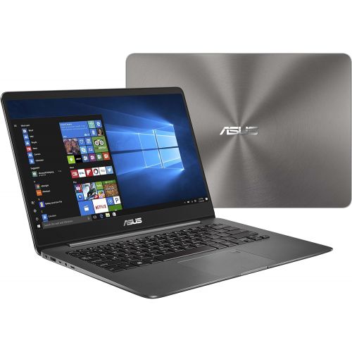 아수스 ASUS ZenBook 14 Thin and Light Laptop - 14” Full HD WideView, 8th gen Core i7-8550U Processor, 16GB DDR3, 512GB SSD, Backlit KB, Fingerprint Reader, Grey, Windows 10 Home - UX430UA