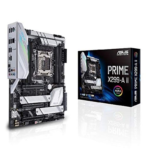 아수스 Asus Prime X299- A II ATX Motherboard (Intel X299) LGA 2066, 12 IR3555 Power Stages, DDR4 4266 MHz, Triple M.2, USB 3.2 Gen 2 Type-C, Intel LAN and Aura Sync RGB Lighting