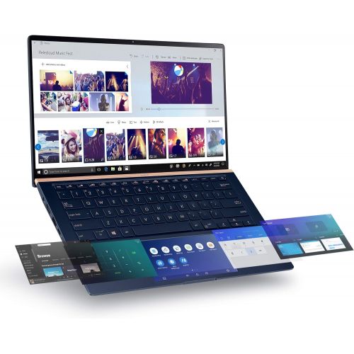아수스 ASUS ZenBook 14 Ultra-Slim Laptop 14 Full HD NanoEdge Bezel, Intel Core i7-8565U, 16GB RAM, 512GB PCIe SSD, GeForce MX250, Innovative Screenpad 2.0, Windows 10 Pro, UX434FL-DB77, R