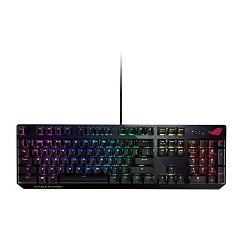 아수스 Asus ROG Strix Scope RGB Mechanical Gaming Keyboard with Cherry MX Red Switches, Aura Sync RGB Lighting, Quick-Toggle Shortcut, 2X Wider Ergonomic Ctrl Key for Greater FPS Precisio