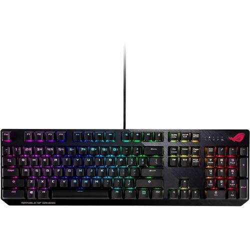 아수스 Asus ROG Strix Scope RGB Mechanical Gaming Keyboard with Cherry MX Red Switches, Aura Sync RGB Lighting, Quick-Toggle Shortcut, 2X Wider Ergonomic Ctrl Key for Greater FPS Precisio