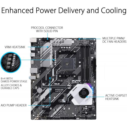 아수스 Asus Prime X570-P Ryzen 3 AM4 with PCIe Gen4, Dual M.2 HDMI, SATA 6GB/s USB 3.2 Gen 2 ATX Motherboard