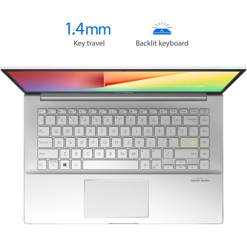 아수스 ASUS VivoBook S14 S433 Thin and Light Laptop, 14” FHD, Intel Core i5-10210U CPU, 8GB DDR4 RAM, 512GB PCIe SSD, Windows 10 Home, S433FA-DS51-WH, Dreamy White