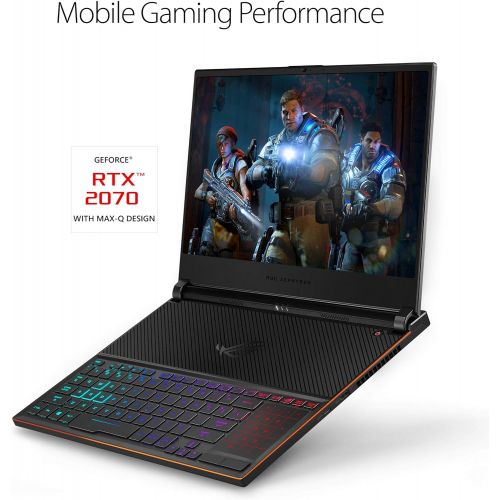 아수스 Asus ROG Zephyrus S Ultra Slim Gaming Laptop, 15.6” 144Hz IPS Type FHD, GeForce RTX 2070, Intel Core i7-9750H, 16GB DDR4, 512GB PCIe Nvme SSD, Aura Sync RGB, Windows 10, GX531GW-AB