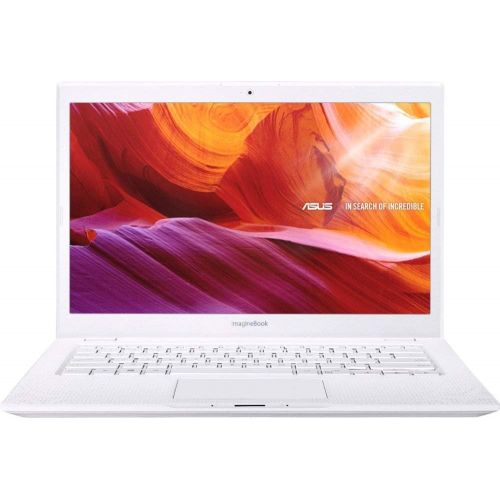 아수스 2019 ASUS ImagineBook MJ401TA Laptop Computer| Intel Core m3-8100Y up to 3.4GHz| 4GB Memory, 128GB SSD| 14 FHD, Intel UHD Graphics 615| 802.11AC WiFi, USB Type-C, HDMI, Textured Wh