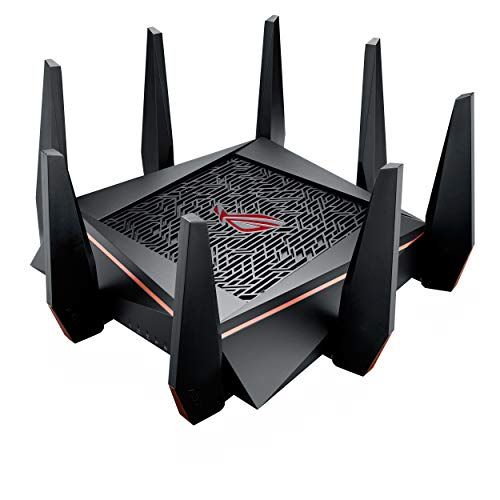 아수스 ASUS Gaming Router Tri-band WiFi (Up to 5334 Mbps) for VR & 4K streaming, 1.8GHz Quad-Core processor, Gaming Port, Whole Home Mesh System, & AiProtection network with 8 x Gigabit L