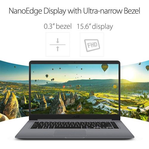 아수스 2019 ASUS VivoBook Premium Flagship Notebook Laptop 15.6 Inch WideView FHD Display AMD Quad-Core A12-9720P Processor 8GB DDR4 RAM 256GB SSD HDMI Fingerprint Reader Bluetooth 4.2 Wi