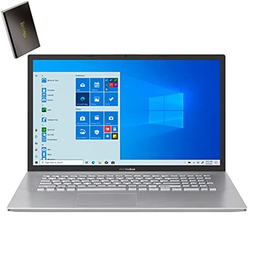 아수스 ASUS Vivobook 17 17.3 HD+ Laptop Computer, Intel Quard Core i7 1065G7 up to 3.9GHz, 16GB DDR4 RAM, 1TB PCIe SSD, AC WiFi, Bluetooth, Webcam, Silver, Windows 10 S, BROAGE 320GB Exte