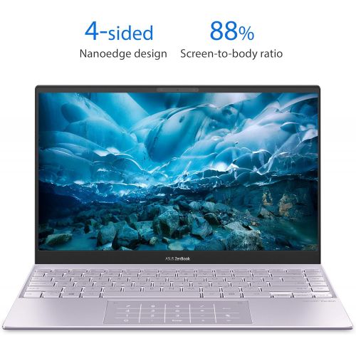 아수스 ASUS ZenBook 13 Ultra Slim Laptop 13.3” Full HD NanoEdge Bezel Display, Intel Core i5 1035G1 Processor, 8GB RAM, 256GB PCIe SSD, NumberPad, Windows 10 Home, Lilac Mist, UX325JA AB5