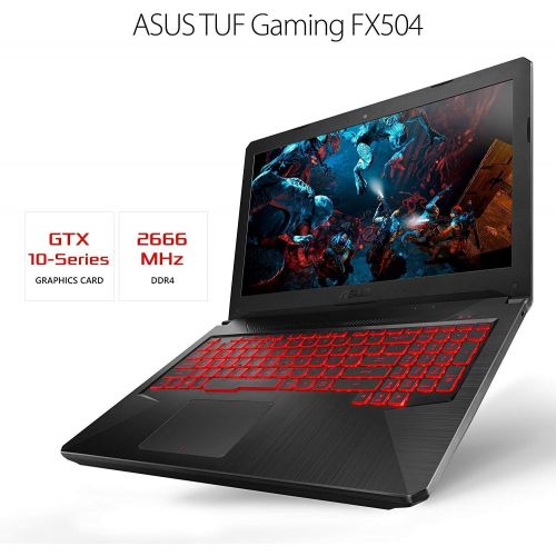 아수스 2019 Asus TUF 15.6 FHD VR Ready Gaming Laptop Computer, 8th Gen Intel Hexa Core i7 8750H up to 4.10GHz, 8GB DDR4 RAM, 256GB SSD, GTX 1050 Ti, 802.11ac WiFi, Bluetooth 5.0, USB 3.0,
