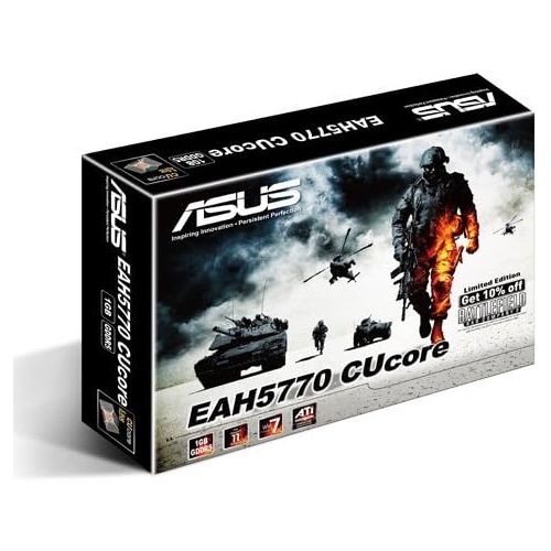 아수스 Asus ATI Radeon HD 5770 1 GB GDDR5 2DVI PCI Express Video Card EAH5770 CUCORE/G/2DI/1GD5