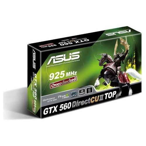 아수스 ASUS GeForce GTX 560 1GB 256 bit GDDR5 PCI Express 2.0 x16 HDCP Ready SLI Support Video Card, ENGTX560 DCII TOP/2DI/1GD5