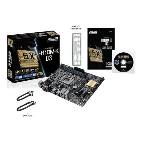 아수스 ASUS H110M K D3, H110, DualDDR3 1600, SATA3, DVI, D Sub, mATX