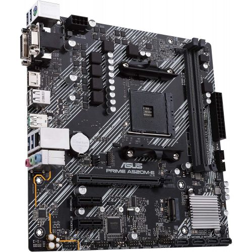 아수스 Asustek Computer Prime A520M E AMD A520 (Ryzen AM4) Micro ATX Motherboard with M.2 Support, 1 Gb Ethernet, HDMI/DVI/D Sub, SATA 6 Gbps, USB 3.2 Gen 2 Type A