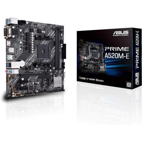 아수스 Asustek Computer Prime A520M E AMD A520 (Ryzen AM4) Micro ATX Motherboard with M.2 Support, 1 Gb Ethernet, HDMI/DVI/D Sub, SATA 6 Gbps, USB 3.2 Gen 2 Type A