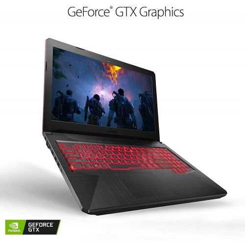 아수스 Asus TUF Gaming FX504 15.6 inch FHD(1920x1080) IPS Laptop PC, 8th Gen Intel i5 8300H (Up to 3.9GHz), GeForce GTX 1050, 16GB RAM, 1TB Solid State Drive, Red Backlit Keyboard, Blueto