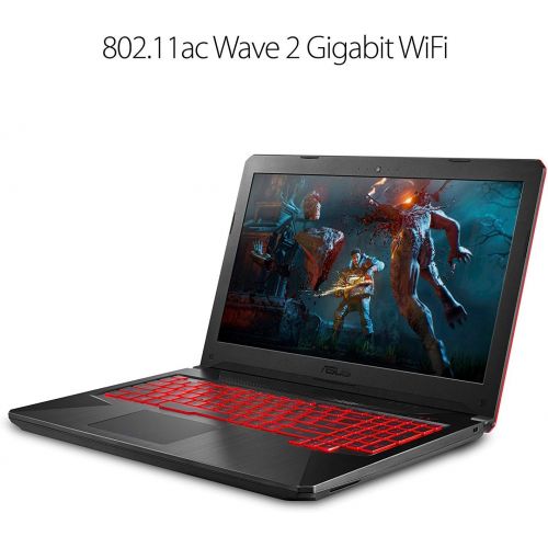 아수스 Asus TUF Gaming FX504 15.6 inch FHD(1920x1080) IPS Laptop PC, 8th Gen Intel i5 8300H (Up to 3.9GHz), GeForce GTX 1050, 16GB RAM, 1TB Solid State Drive, Red Backlit Keyboard, Blueto