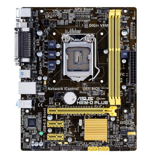 아수스 Asus Micro ATX DDR3 1066 LGA 1150 Motherboards H81M D Plus