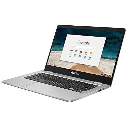 아수스 2019 ASUS 14 FHD Chromebook Intel Celeron Dual Core Processor 4GB LPDDR4 Memory 32GB eMMC USB C 802.11a/b/g/n/ac Webcam Chrome OS with 64GB MicroSD Card and Mouse & Sleeve Bundle