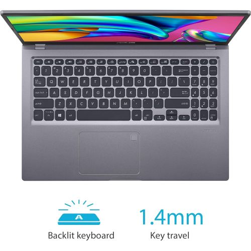 아수스 ASUS VivoBook Thin and Light Laptop 15.6 FHD 10th Gen Intel Core i3 1005G1 8GB DDR4 RAM, 128GB PCIE SSD, Backlit Keyboard, Bundled with Sleeve, Fingerprint, Windows 10 Home S, Grey