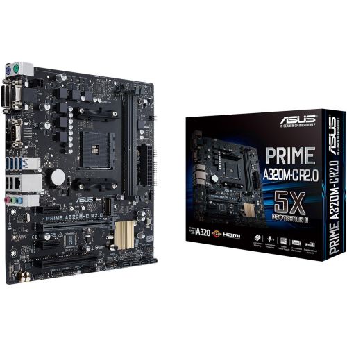 아수스 ASUS PRIME A320M C R2.0 AMD Ryzen AM4 DDR4 HDMI DVI D VGA M.2 USB 3.0 Micro ATX A320 Motherboard