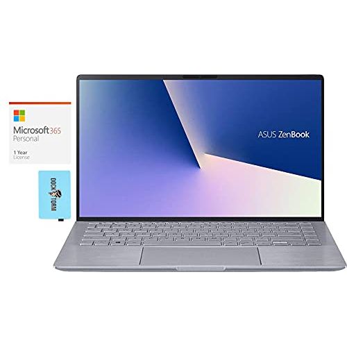 아수스 ASUS ZenBook 14 Home and Business Laptop (AMD Ryzen 5 4500U 6 Core, 8GB RAM, 512GB PCIe SSD, MX350, 14.0 Full HD (1920x1080), WiFi, Bluetooth, Win 10 Pro) with MS 365 Personal, Hub