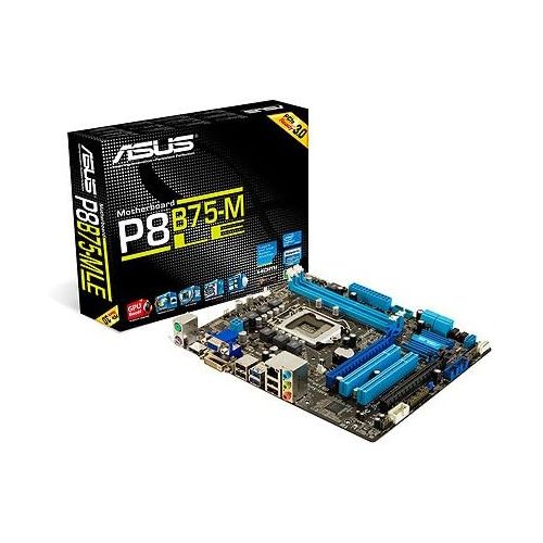 아수스 ASUS P8B75 M LE LGA 1155 Intel B75 HDMI SATA 6Gb/s USB 3.0 Micro ATX Intel Motherboard