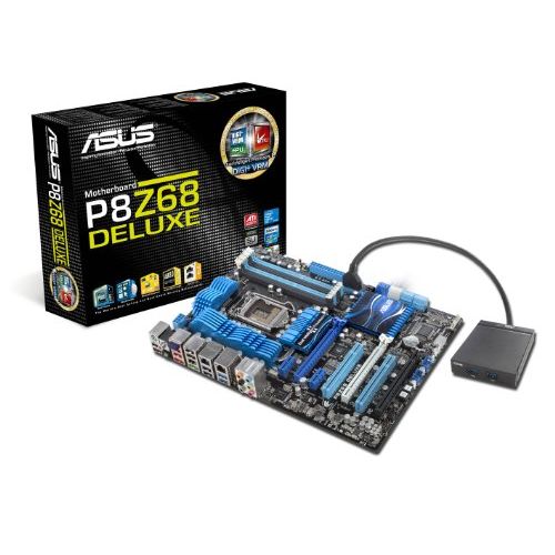 아수스 ASUS P8Z68 Deluxe LGA 1155 Z68 SATA 6Gbps and USB 3.0 ATX Intel Z68 DDR3 2200 Motherboards