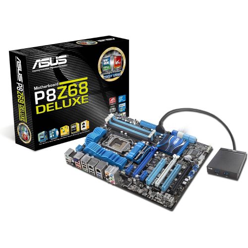아수스 ASUS P8Z68 Deluxe LGA 1155 Z68 SATA 6Gbps and USB 3.0 ATX Intel Z68 DDR3 2200 Motherboards