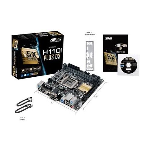 아수스 ASUS H110I PLUS D3/CSM Mini ITX DDR3 1600 LGA 1151 Motherboard