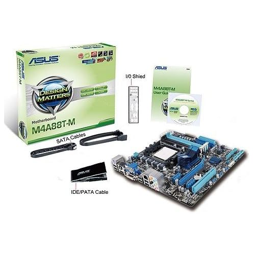 아수스 ASUS M4A88T M Socket AM3 AMD 880G Hybrid CrossFireX HDMI A&V&GbE MATX Motherboard